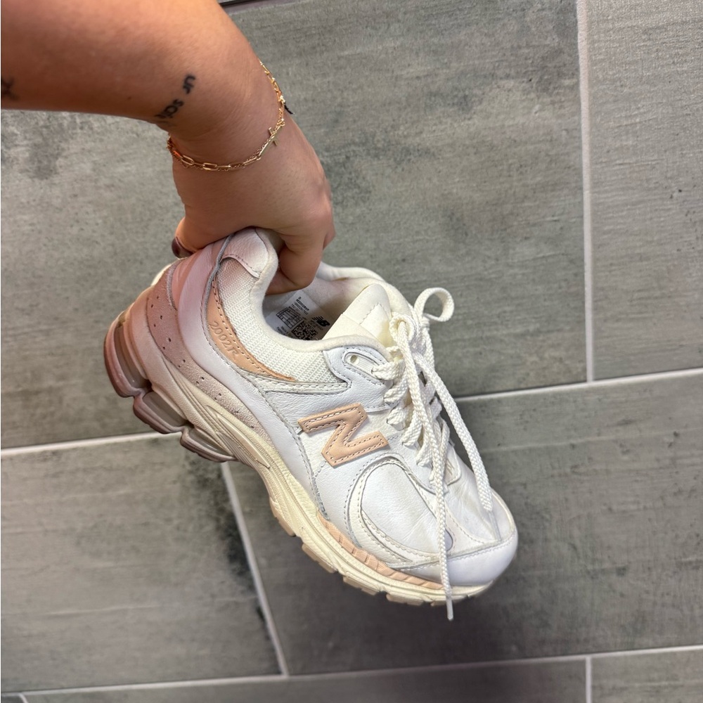 New Balance Women's Cream and White Sneakers